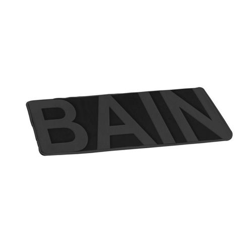 Paris Prix - Tapis De Bain Microfibre "Relief" 45x75cm Noir