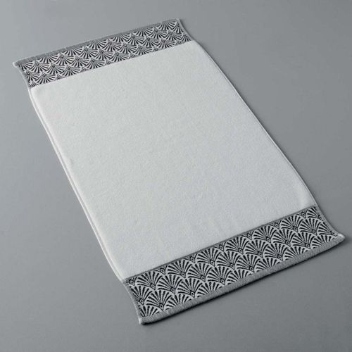 Paris Prix - Tapis De Bain "Goldy" 50x85cm Blanc & Argent
