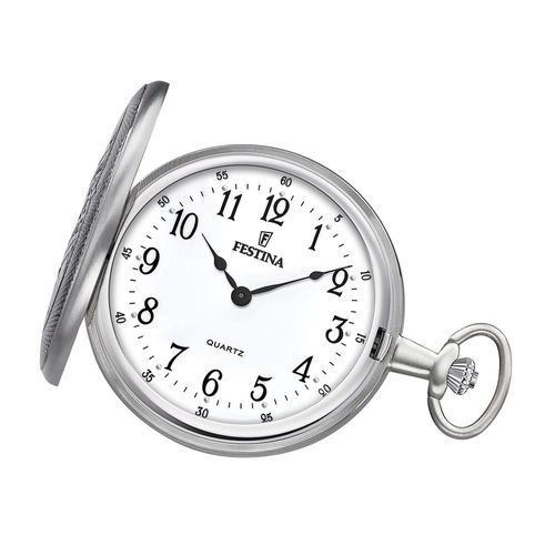 Montre De Poche Festina Avec Chaîne Tu F2025/1 Pour Homme En Acier Inoxydable Argenté Uf2025/1