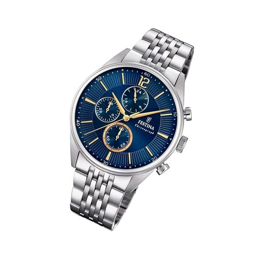 Festina Montre Homme F20285/3 Montre-Bracelet En Acier Inoxydable Chronographe Argent Uf20285/3
