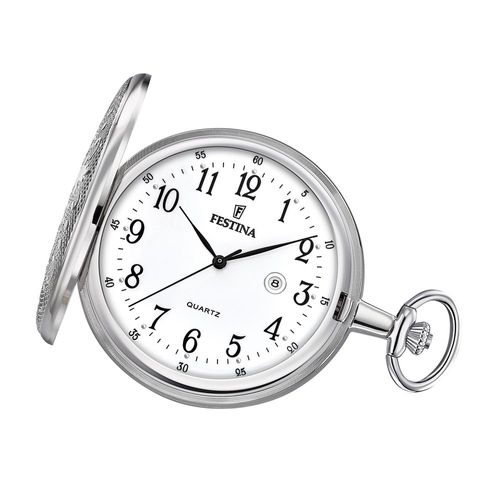 Montre De Poche Festina Avec Chaîne Tu F2023/1 Pour Homme En Acier Inoxydable Argenté Uf2023/1