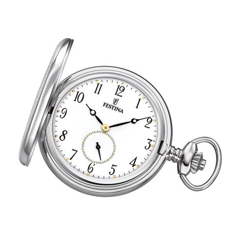 Montre De Poche Festina Avec Chaîne Tu F2026/1 Pour Homme En Acier Inoxydable Argenté Uf2026/1