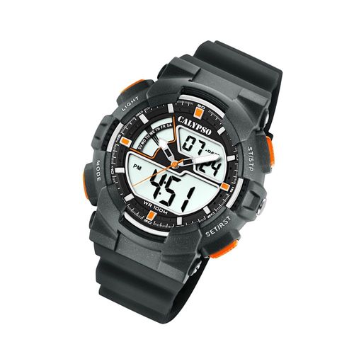 Calypso Montre Pour Hommes K5771/4 Montre-Bracelet En Plastique Pu Numérique Sport Gris Uk5771/4