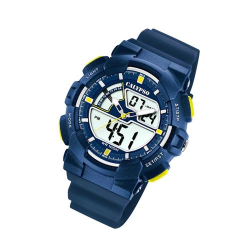 Calypso Montre Pour Hommes K5771/3 Montre-Bracelet En Plastique Pu Numérique Sport Bleu Uk5771/3