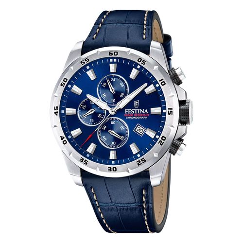 Montre Homme Festina Cuir Bleu Festina Montre-Bracelet Chronographe Intemporelle Uf20692/2