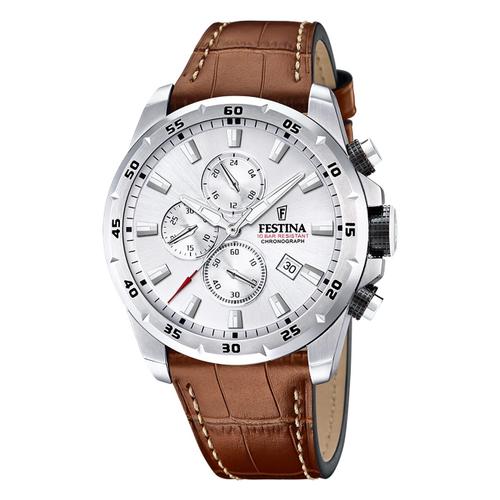 Montre Homme Festina Cuir Marron Festina Montre-Bracelet Chronographe Intemporelle Uf20692/1