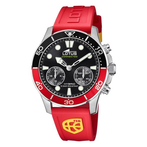 Montre Homme Lotus Acier Inoxydable Silicone Argent Rouge Montre-Bracelet Lotus Classic Ul18935/1