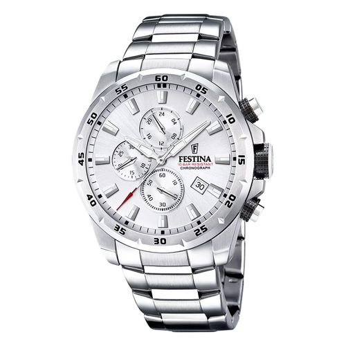 Montre Homme Festina Acier Inoxydable Argent Montre-Bracelet Chronographe Festina Uf20463/1
