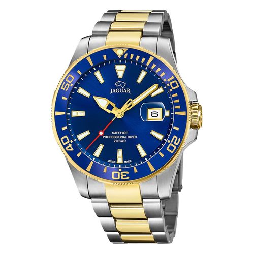 Jaguar Montre Homme Acier Inoxydable Argent Or Jaguar Pro Diver Montre-Bracelet Uj863/C
