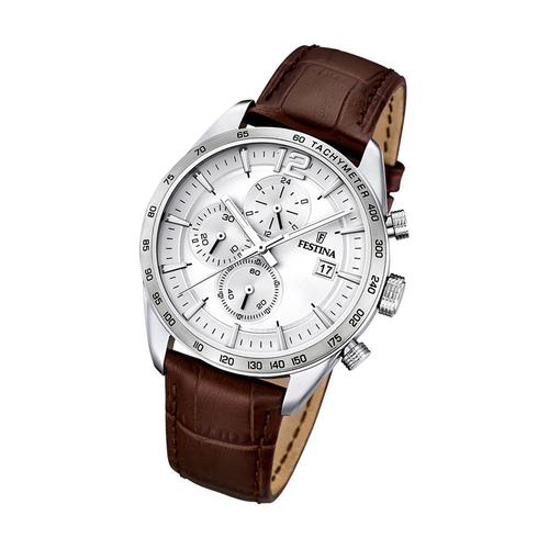 Festina Montre Homme F16760/1 Chronographe Montre-Bracelet En Cuir Sport Marron Uf16760/1