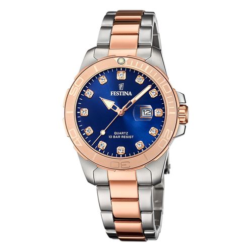 Montre Femme Festina Acier Inoxydable Argent Or Festina Montre-Bracelet Boyfriend Uf20505/3