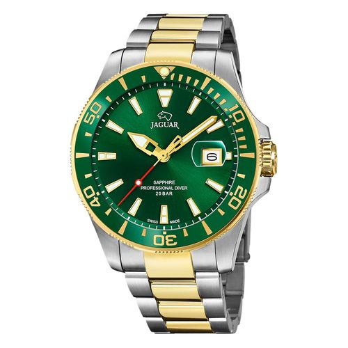 Jaguar Montre Homme Acier Inoxydable Argent Or Jaguar Pro Diver Montre-Bracelet Uj863/B