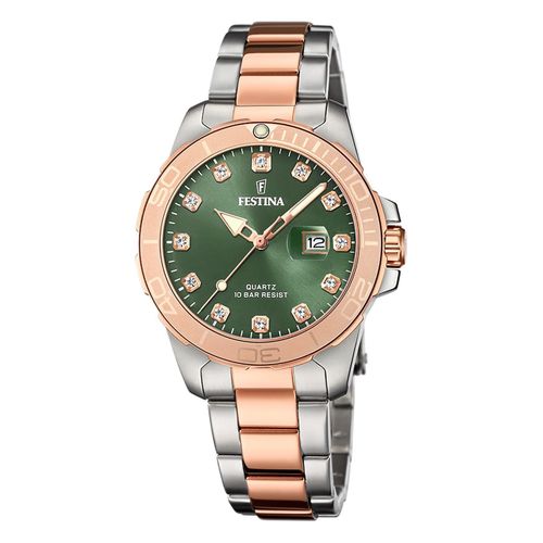 Montre Femme Festina Acier Inoxydable Argent Or Festina Montre-Bracelet Boyfriend Uf20505/4