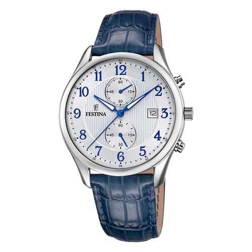 Montre Homme Festina Cuir Bleu Festina Montre-Bracelet Chronographe Intemporelle Uf6855/A