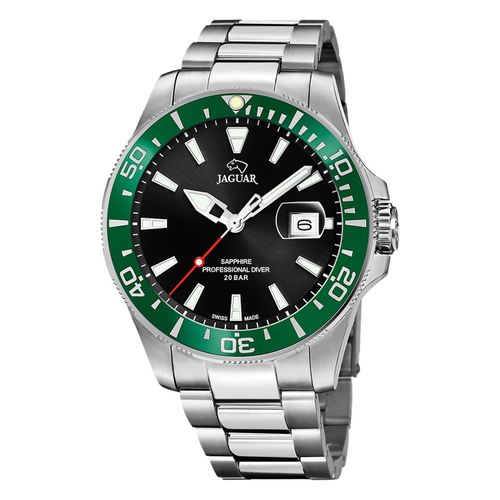 Montre Homme Jaguar Acier Inoxydable Argent Jaguar Montre-Bracelet Pro Diver Uj860/H