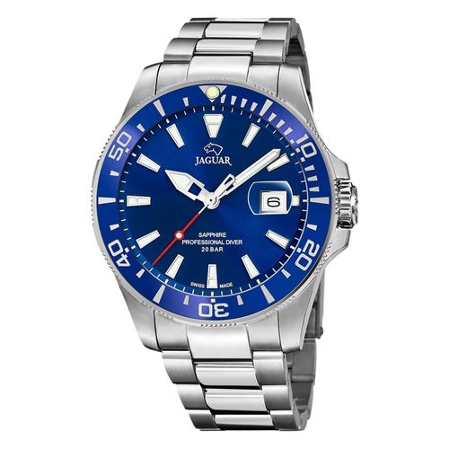 Montre Homme Jaguar Acier Inoxydable Argent Jaguar Montre-Bracelet Pro Diver Uj860/C