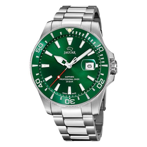 Montre Homme Jaguar Acier Inoxydable Argent Jaguar Montre-Bracelet Pro Diver Uj860/B