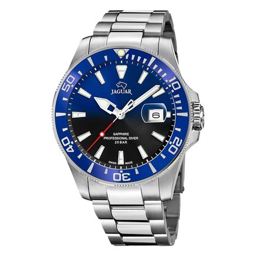 Montre Homme Jaguar Acier Inoxydable Argent Jaguar Montre-Bracelet Pro Diver Uj860/5
