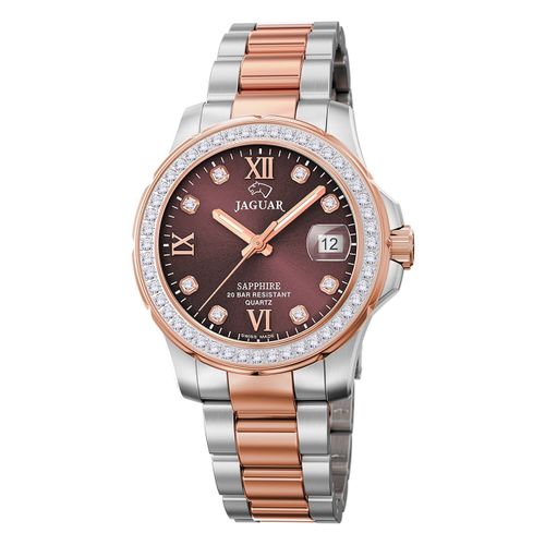Jaguar Montre Pour Femme En Acier Inoxydable Argent Or Rose Jaguar Montre-Bracelet De Direction Uj894/2