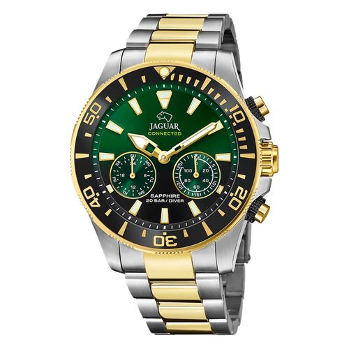 Montre Homme Jaguar Acier Inoxydable Argent Or Montre Bracelet Connectée Jaguar Uj889/5