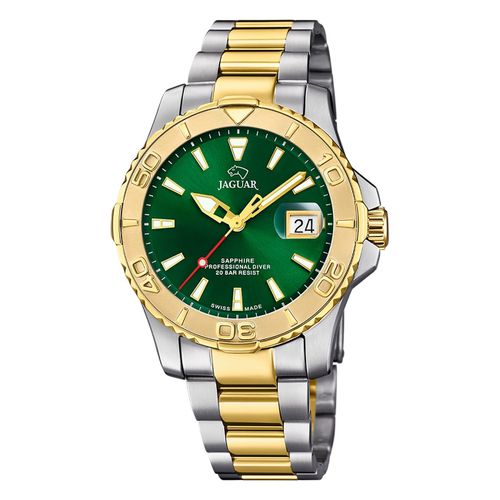 Jaguar Montre Homme Acier Inoxydable Argent Or Jaguar Pro Diver Montre-Bracelet Uj970/1