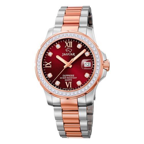 Jaguar Montre Pour Femme En Acier Inoxydable Argent Or Rose Jaguar Montre-Bracelet De Direction Uj894/3