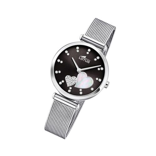 Lotus Montre Pour Femme Zircones Scintillantes 18615/4 Montre-Bracelet En Acier Inoxydable Argent Ul18615/4