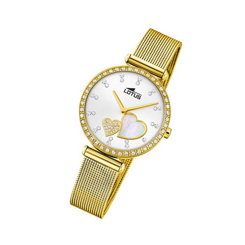 Montre Femme Lotus Zircones Scintillantes 18619/1 Montre-Bracelet En Acier Inoxydable Or Ul18619/1