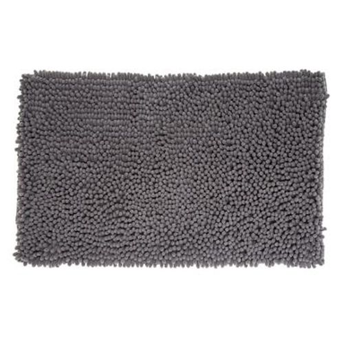 Tapis De Salle De Bain Maxi "Chenille" 50x80cm Gris