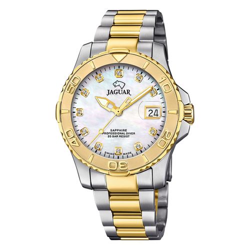 Jaguar Montre Homme Acier Inoxydable Argent Or Jaguar Pro Diver Montre-Bracelet Uj970/4