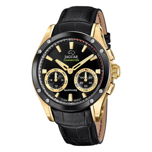 Montre Homme Jaguar Cuir Noir Montre Bracelet Connectée Jaguar Uj962/2