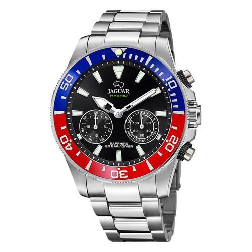 Montre Homme Jaguar Acier Inoxydable Argent Montre Bracelet Connectée Jaguar Uj888/4