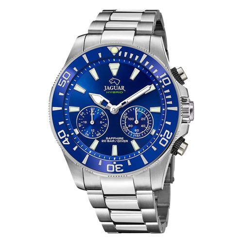 Montre Homme Jaguar Acier Inoxydable Argent Montre Bracelet Connectée Jaguar Uj888/1