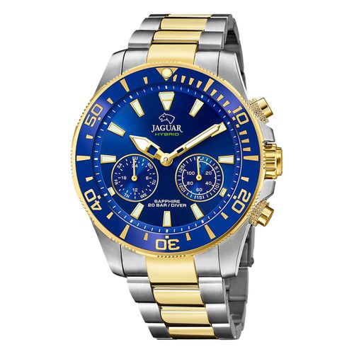 Montre Homme Jaguar Acier Inoxydable Argent Or Montre Bracelet Connectée Jaguar Uj889/1