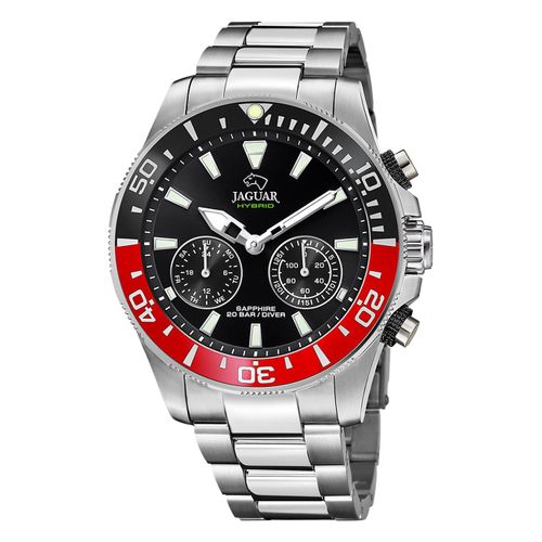 Montre Homme Jaguar Acier Inoxydable Argent Montre Bracelet Connectée Jaguar Uj888/3
