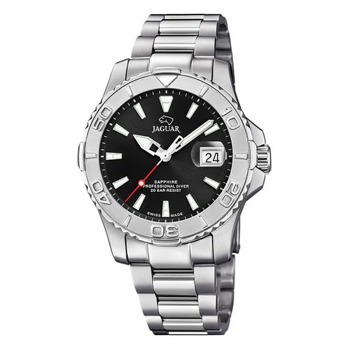 Montre Homme Jaguar Acier Inoxydable Argent Jaguar Montre-Bracelet Pro Diver Uj969/4