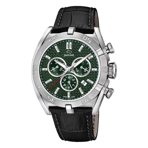 Jaguar Montre Pour Homme En Cuir Noir Jaguar Montre-Bracelet De Direction Uj857/7