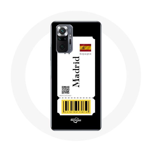 Coque Pour Xiaomi Redmi Note 10 Pro Billet D'avion Madrid Espagne