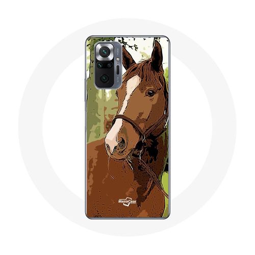 Coque Pour Xiaomi Redmi Note 10 Pro Quarter Horse Marron Race De Cheval
