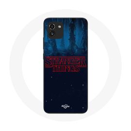Coque Pour Samsung Galaxy A03 Stranger Things Logo Fond Bleu De La Saison 2
