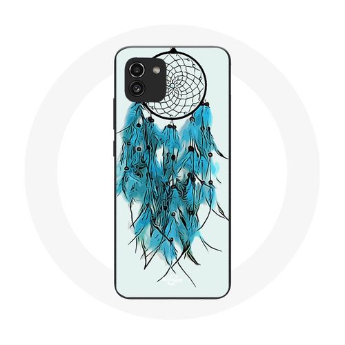 Coque Samsung Galaxy A03 Attrape Rêve Bleu Fond Blanc