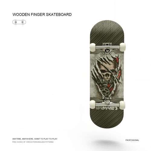 Skateboard À Doigt Professionnel En Bois,Bricolage,Pièces Techniques De Parc,Pont,Support En Métal,Roue À Roulement,Jouets De Table - Type Silvery #A