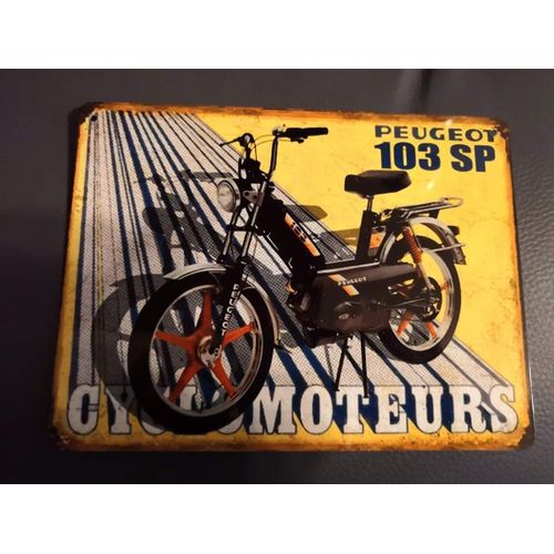 Plaque en métal cyclomoteur Peugeot 103