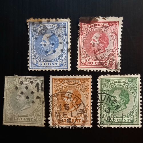 Timbres Pays Bas 1872 -1888 King William Iii Of The Netherlands – Modèle: Herman Ten Kate