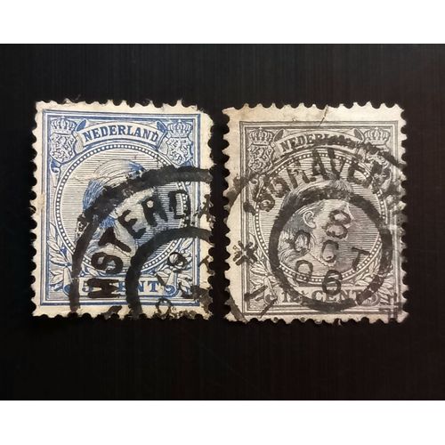 Timbres Pays Bas 1891 -1893 Queen Wilhelmina - Modèle: H. Raeder
