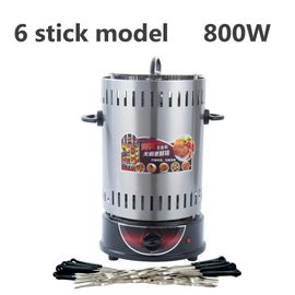 KYI-Gril électrique rotatif automatique sans fumée,gril vertical,outils de synchronisation,modules de barbecue au mouton,machine à wers,6 bâtons,8/10 bâtons,toxique - Type 6 stick timing knob