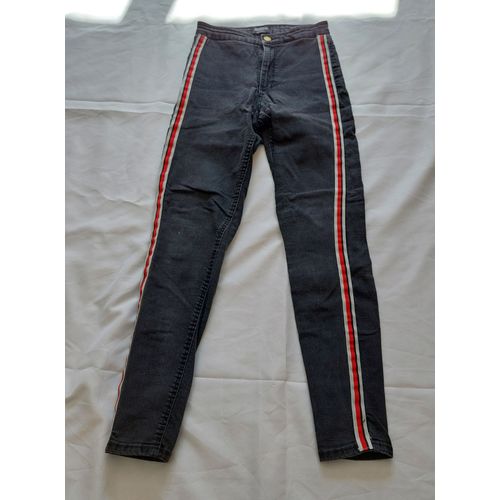 Pantalon Femme Avec Liseré Taille 38 Marque Zara, Noir