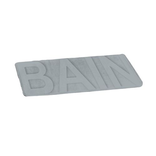 Paris Prix - Tapis De Bain Microfibre "Relief" 45x75cm Gris Clair