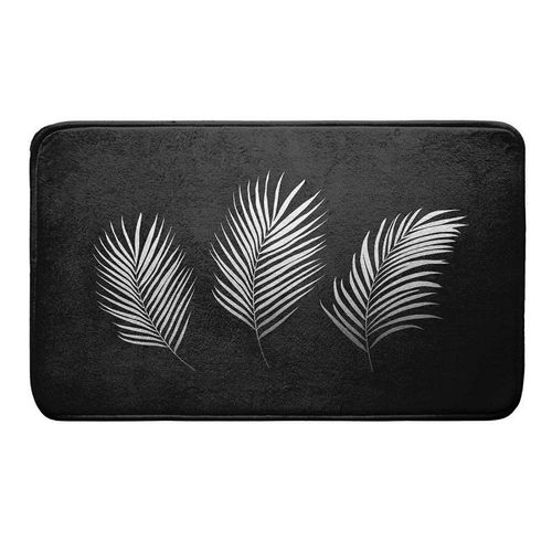 Paris Prix - Tapis De Bain Imprimé "Orbella" 45x75cm Noir & Argent