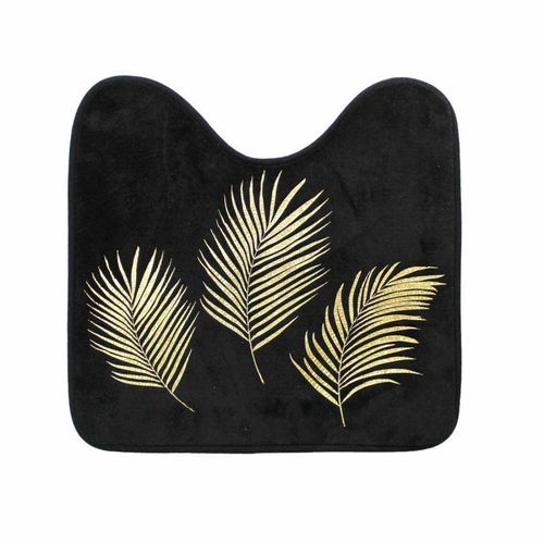 Paris Prix - Tapis Contour Wc Imprimé "Orbella" 45x45cm Noir